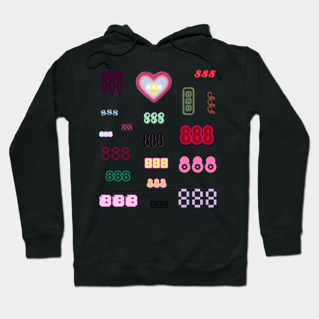 888 angel number aesthetic pack colorful Hoodie by maoudraw